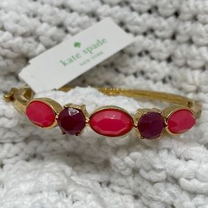 NWT Kate Spade Faceted Floral Pink & Purple Bangle Bracelet